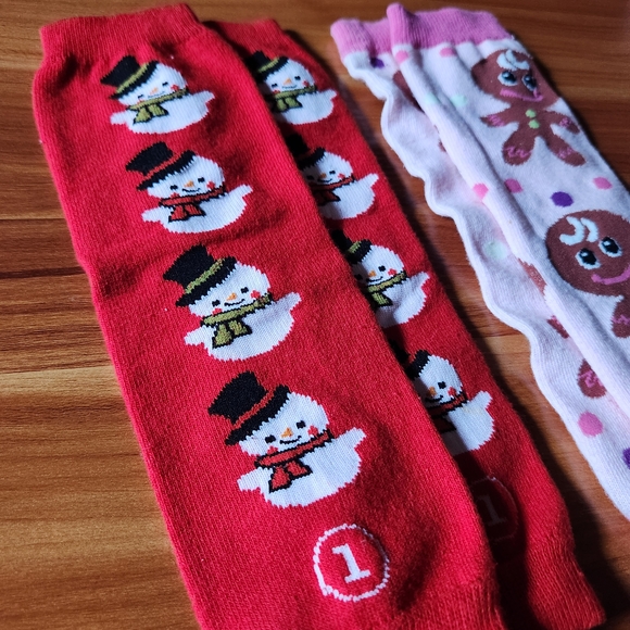 Kids Holiday Snowman and Gingerbread Leg Warmers - Picture 2 of 5